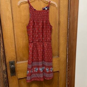 Blue Rain Burgundy Floral Dress